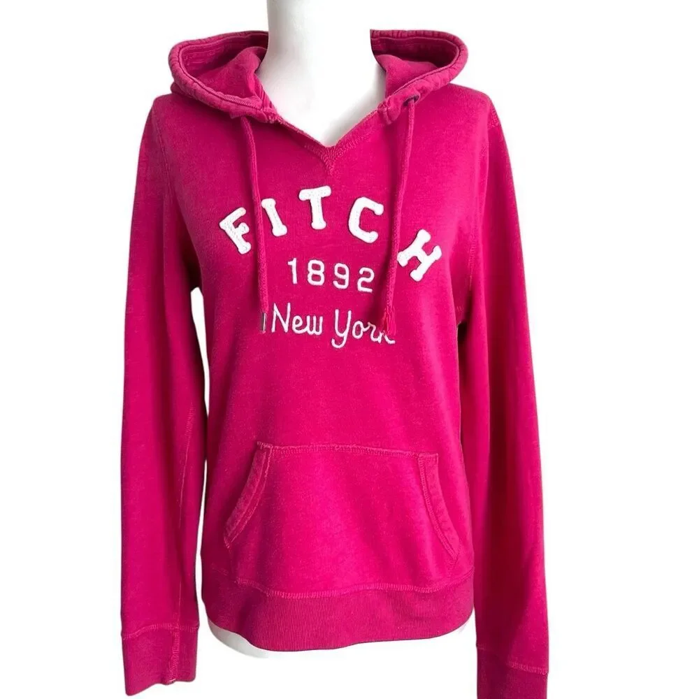 Abercrombie & Fitch Y2K Pink Spell Out Hoodie M L sweatshirts